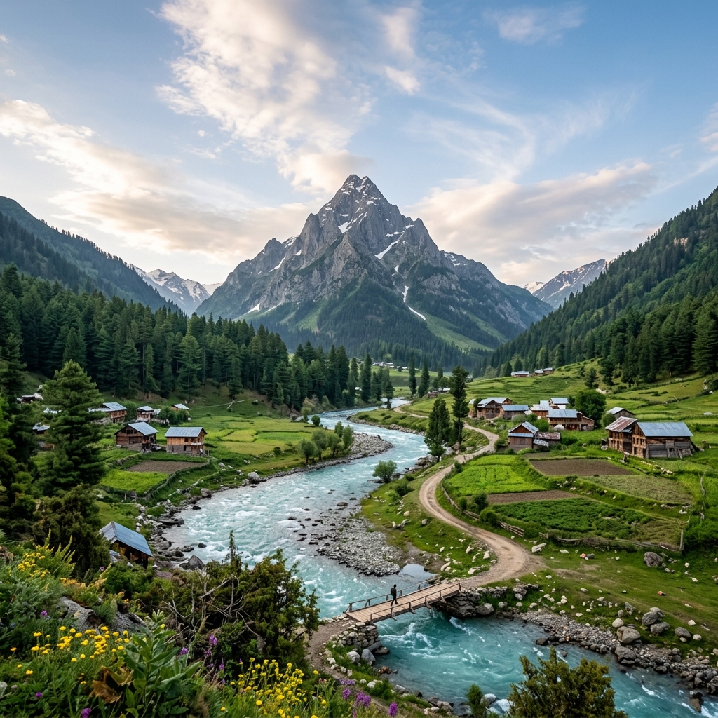 Offbeat Gurez Valley mountain landscape - Explore Kashmir Comfortably
